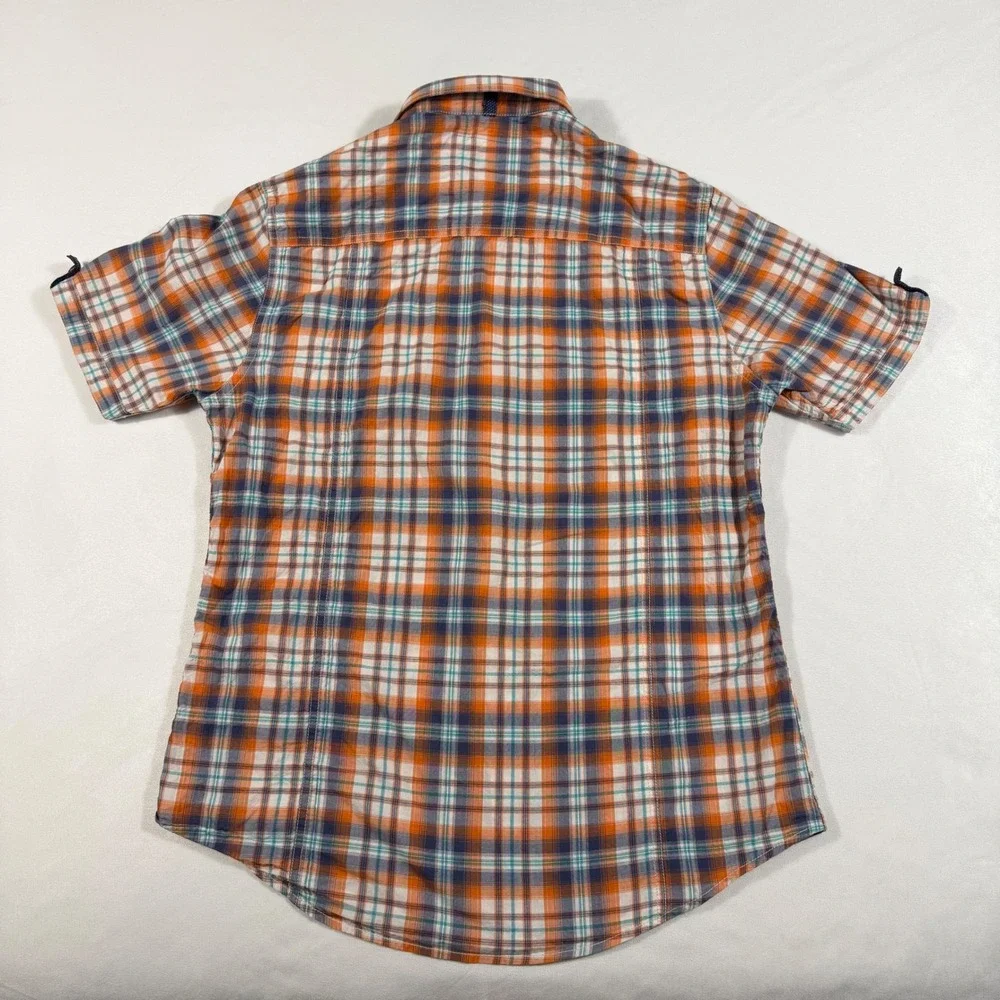 Johnston &‎ Murphy Mens Plaid Short Sleeve Button Up Shirt Size S